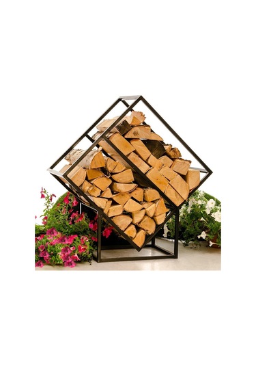 Şömine Metal Odunluk Odun Kovası Şömine Yanı Odunluk