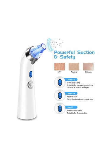 Teltree Siyah Nokta Temizleyici Vakum Cihazı - Gözenek Arındırma Ve Cilt Bakımı İçin Şarj Edilebilir Yüz Vakumu Mavi Çok Renkli