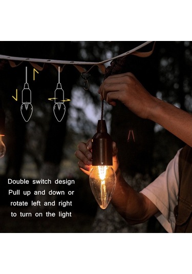 Soulader Kamp Ve Doğa Etkinlikleri İçin Pratik Çekme Anahtarlı Taşınabilir Gece Aydınlatma Çözümü, Konik Tasarım Beyaz