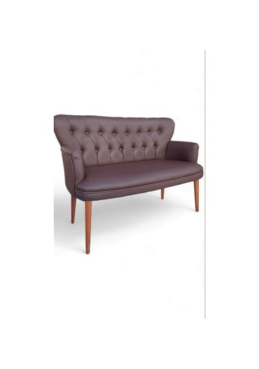 Garden House Kahve Renk Deri Metal Ayak Ofis Koltuk Takımı Kahverengi