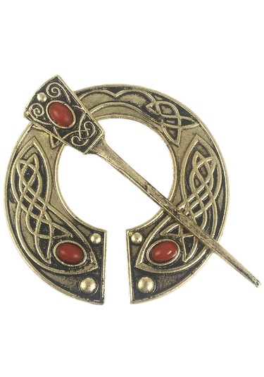 Suntek El Işi Yarım Daire İskandinav Ortaçağ Viking Pimi Broş Antik Pirinç Çok Renkli