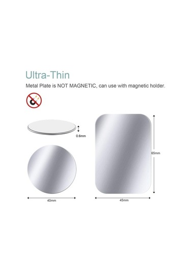 Yingfu 8'lü Metal Plaka Seti, Yapışkanlı İnce Metal Mıknatıs, Telefon Tutucu İçin Diğer