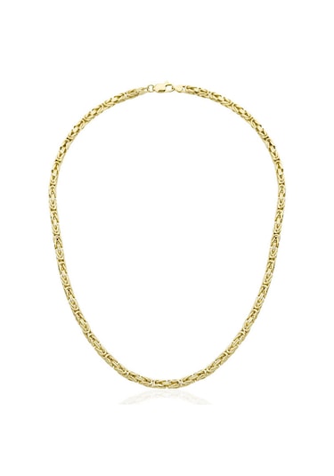 Takı Hediye Dünyası 925 Ayar Kral Erkek Gümüş Kolye 3 Sarı