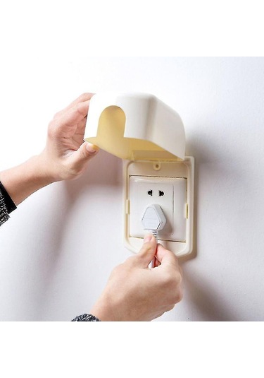 Tenfowee Bebek Güvenliği Elektrik Prizi Kapağı - Plastik, Krem Rengi, Kolay Kurulum, Çocukları Elektrik Tehlikelerinden Korur