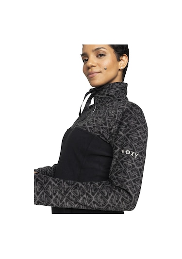 Roxy Kadın Polar Sayna Half Zip Siyah Renkli Renkli Çok Renkli