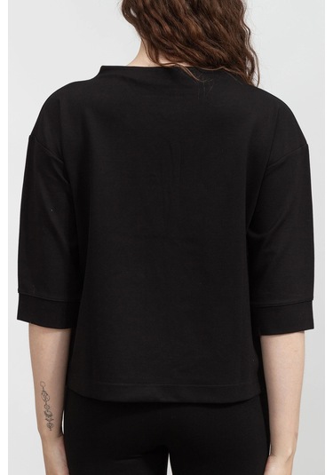3/4 Slv Pop Over Kadın Triko Siyah