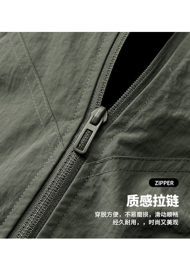 Kırışıklık Önleyici Kumaş Dik Yaka Su İtici Baharlık Erkek Ceket Mont Yeşil