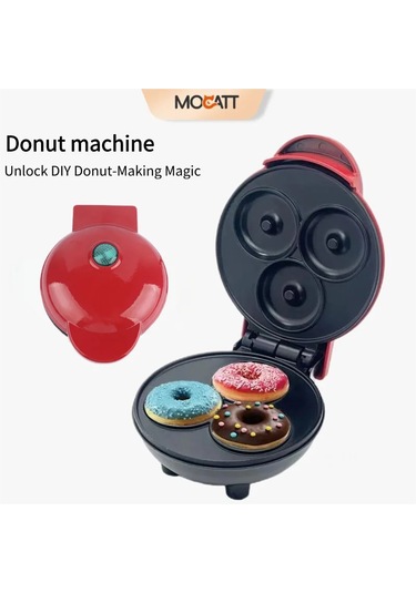 Mocatt 3 Delikli Donut Yapma Makinesi, Gıda İşleme Makinesi, Kahvaltı, Pişirme, Red 1