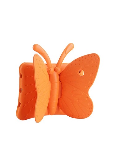 Kilifone - Galaxy Uyumlu Galaxy Tab S6 Lite P610 - Kılıf Kelebek Figürlü Stand Olabilen Çocuklar İçin Koruyucu Tablet Kılıfı - Turuncu