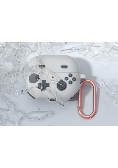 Samsung Galaxy Buds 3 / Galaxy Buds 3 Pro Uyumlu Silikon Kılıf Anahtarlıklı Kılıf Gri