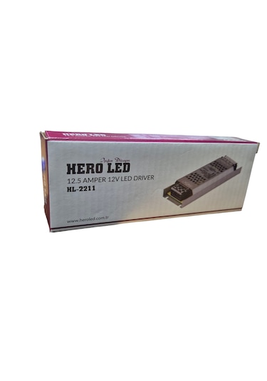 Hero Led 12.5 Amper Ultra Slim Kasa 12 Volt Şerit Led Trafosu -