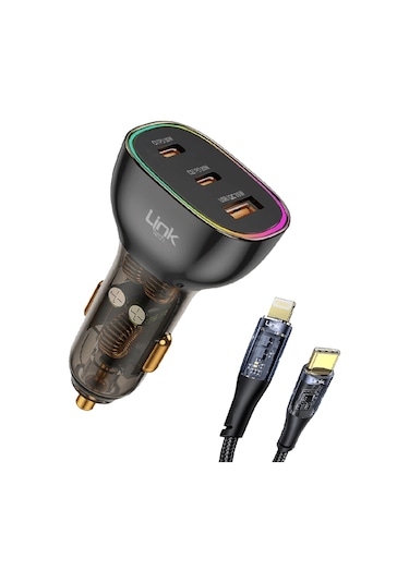 Linktech C507 80w 2xpd 30+20w Type-c To Lightning Usb Araç İçi Şarj Aleti -