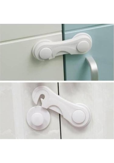 Bebek Çocuk Güvenliği Çekmece Ve Dolap İçin Kendiliğinde Yapışkanlı Vidasız Kapak Kilidi 4832