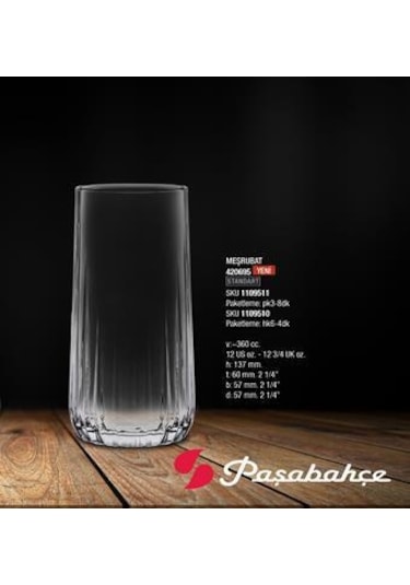 Paşabahçe 420695 Nova Su Bardağı 360 CC 6'lı