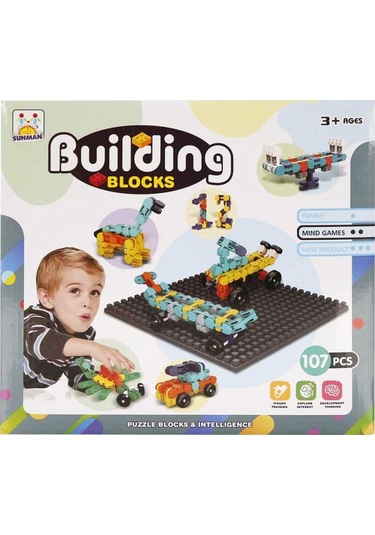 Şekilli Yapım Blokları Seti 107 Parça Eğitici Blok Oyuncak