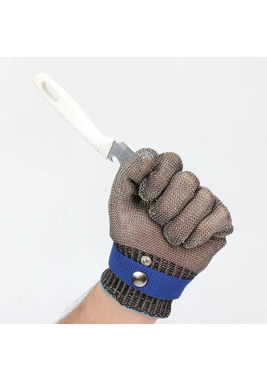 Paslanmaz Çelik Eldiven Anti-cut Güvenlik Kesilmeye Dayanıklı El Koruyucu Metal M