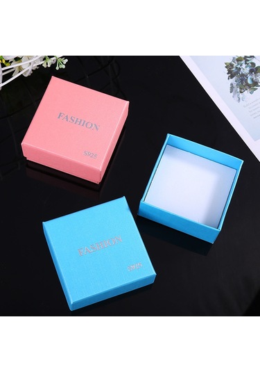 Springsun Siyah Kağıt Mücevher Kutusu - 7.5x7.5x3.5 Cm, İç Sponge İle Mücevheri Korumak, Hediye Paketi Siyah