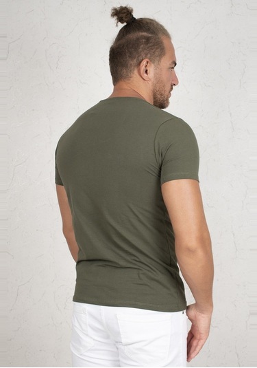 Deepsea Haki V Yaka Slim Fit Erkek Tişört 1801165 Haki Deepsea Haki V Yaka Slim Fit Erkek Tişört 1801165 Haki