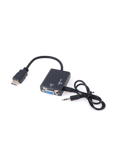 4289 Hdmi To Vga Ses Destekli Monitör Dönüştürücü Kablo Çevirici