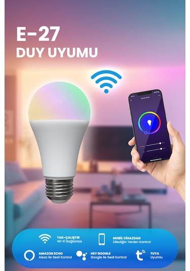 Alpsmart As8229 Cw Akıllı Wifi Led Lamba Tuya Destekli Ampül 9w