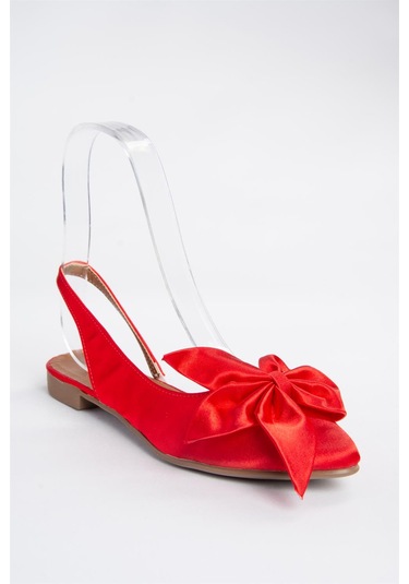 Fox Shoes Kırmızı Saten Kumaş Kadın Babet H726809004 Kırmızı