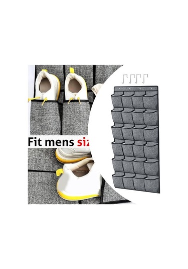 Trendooze Ev Yurt Odası Kapı Üstü 24 Cepli Siyah, Geniş Kullanım Siyah