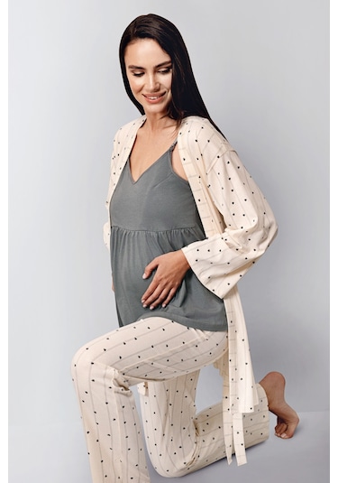 Arnetta Kadın 3'lü Pijama Takımı 5274-48484 Gri