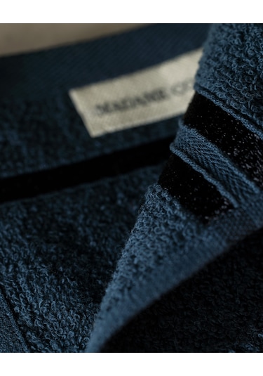 Maynor Bordürü Floşlu 2'li %100 Pamuk El Havlusu - Lacivert 8684427114421 Lacivert