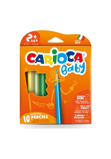 Carioca Baby Jumbo Üçgen Bebek Kuru Boya Kalemi 10'lu