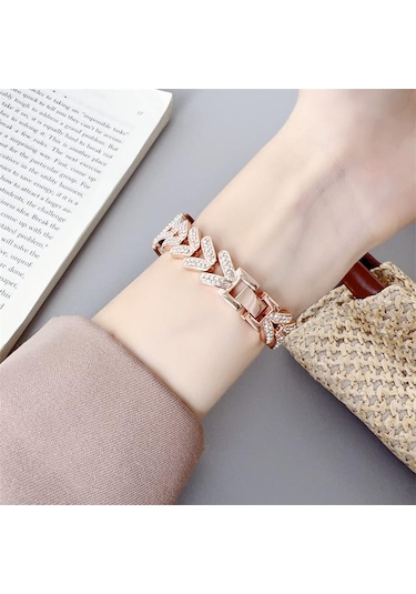 Xiaomi Mi Band 9 İçin Bling Bileklik Şık Akıllı Bantlar Kadınlar İçin Yedek Saat Kayışı Kolay Ayarlanabilir Mi Band 8 Bileklik