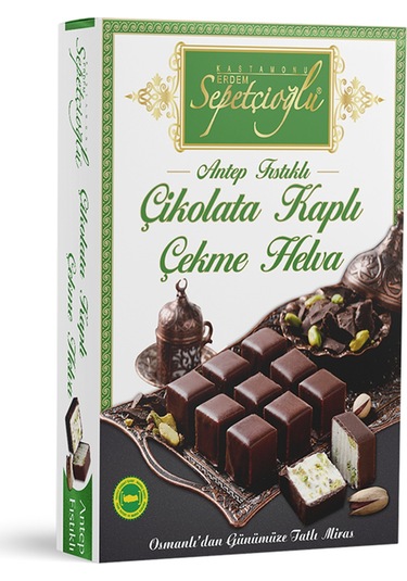Erdem Sepetçioğlu Çikolata Kaplı Antep Fıstıklı Çekme Helva 320 G