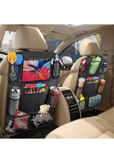 Novahub Araba Koltuğu Depolama Çantası, Çocuk İçin Anti-vurmalı Pad, Asma Çanta, Yerleşik Raf, İpad Sırt Çantası