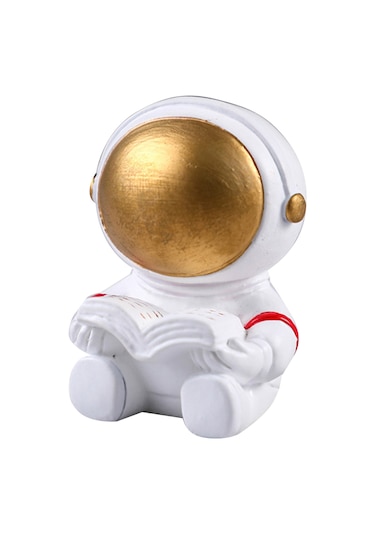 Neevoyu Uzaylı Kitap Okuyan Dekoratif Figür - Abs Malzeme Ev Dekoru Ornamenti