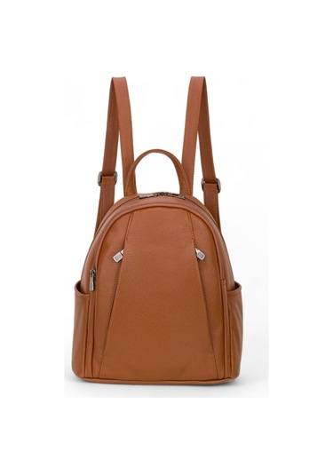 Bilik Deri Taba Rölax Deri Kadın Sırt Çantası Blm01 9550 Taba