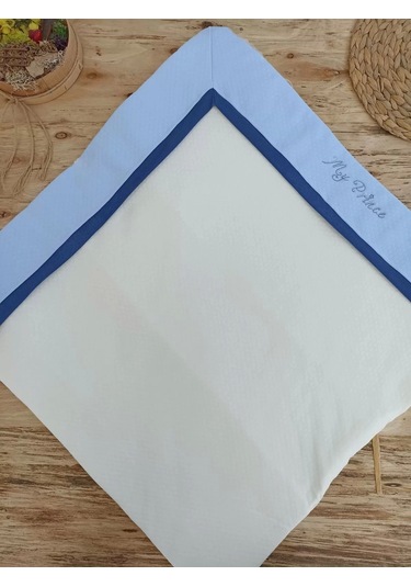 Yenidoğan Bal Peteği My Prince Taç Nakışlı Delüks Kundak Bebek Battaniyesi Mavi Mavi