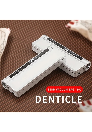 Honeybeeshop Beyaz Gıda Koruma Kompakt Otomatik Vakum Kapama Makinesi Kucuk Ev Kullanimi Guclu Emis Teknolojisi Taze Kalma