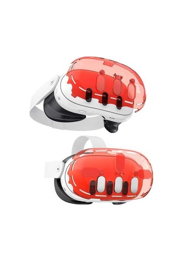 Pazly Jys Jys-mq012 Meta Quest 3 Vr Kılıf, Şeffaf Pc Kapağı, Kamera Lens Koruyucu - Şeffaf Turuncu Küçük Boyutlu Versiyon Şeffaf Turuncu