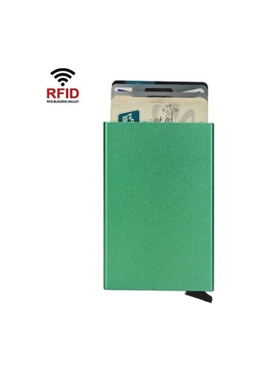 Trendooze Linjinxu Rfıd Metal Kart Kılıfı, Kredi Kartı Tutucu, Yeşil Diğer