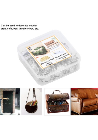 Samdoo 100 Adet Çelik Mobilya Dekorasyon Çivi Seti - Gümüş Uçlu, Paslanmaz, Yüksek Dayanıklı + Ölçü Çubuğu Ve Eldiven