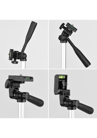 Mini Masaüstü Tripod Standı Alüminyum Alaşımlı 1/4 İnç Vida 21cm-65cm Akıllı Telefon Canlı Yayını İçin Ayarlanabilir Yükseklik Kompakt Led Video Işığı Dijital Kamera Gümüş