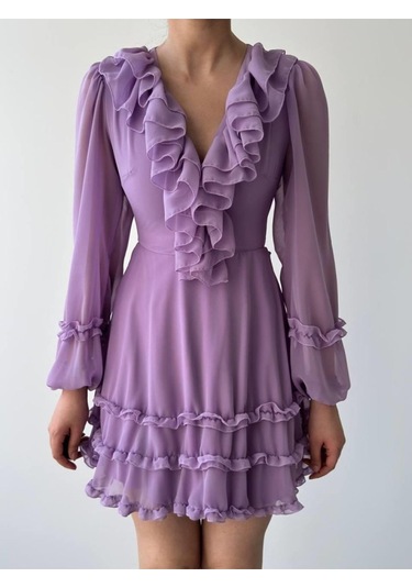 Osıes Fırfırlı Elbise Lila