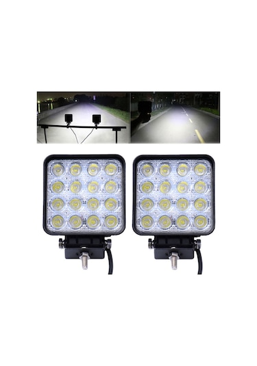 Off Road Sis Farı - Lambası 16 Led Kare Çalışma Lambası (418104220)