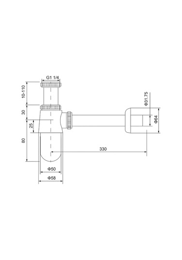Brımıx Lavabo Sifonunun Alt Kısmı Metal, Siyah 172928141