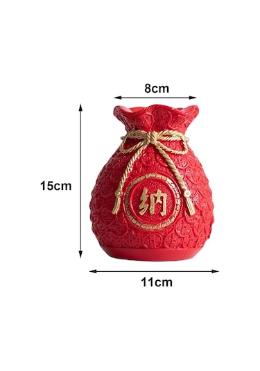 Suntek Çin Yeni Yılı Feng Shui Nimet Çantası Vazo Kırmızı