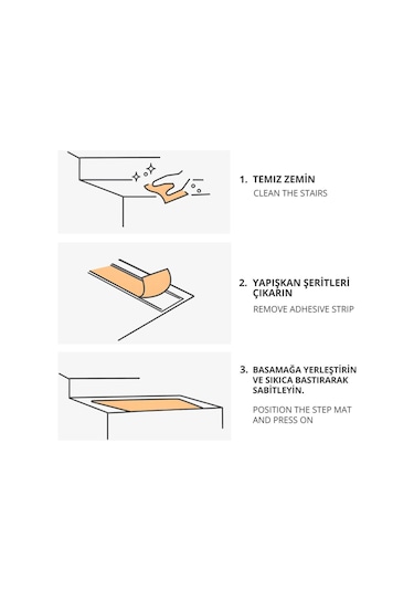 Dikdörtgen Dokuma Merdiven Halısı Kendinden Yapışkanlı Kahve Siyah