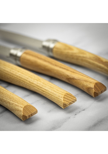 Opinel Chic 4'lü Et Bıçağı Seti - Dişbudak Ağacı Ash Wood Çok Renkli