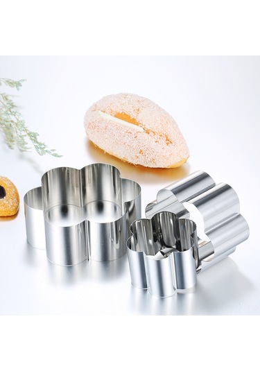 Wezone 430 Paslanmaz Çelik 3'lü Pasta Ve Kurabiye Kalıbı - Gül/elmas/yuvarlak Şekilleri, Fırın Ve Pişirme Gereci Diğer