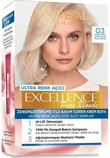 Excellence Creme Saç Boyası - 03 Ultra Açık Küllü Sarı