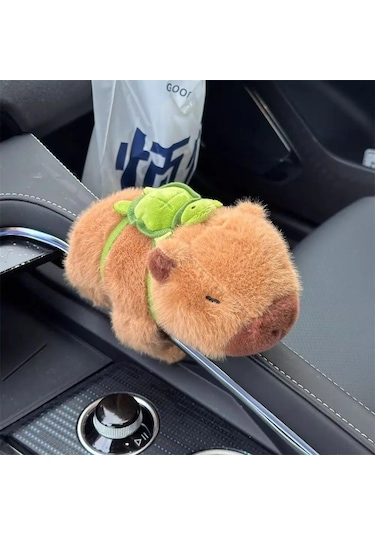 Sevimli Oturan Kapibara Capybara Bileklik Dekoratif Araba Aksesuarı Peluş Oyuncak 17 Cm Çok Renkli