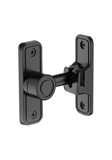 Ccgloball Ağır Kapı Mandalı 90 Derece Sağ Açı Ahır Kapı Kilidi Anti-hırsızlık Sürgülü Kapı Kilidi Mandalı Bahçe Siyah